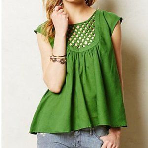 HD in Paris Green Sleeveless Tunic Blouse